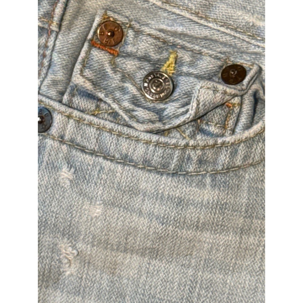 True Religion Jayde Shorts 27 Light Wash Y2K Cut Off Denim - Picture 3 of 9